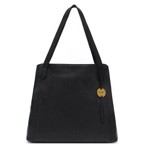Black Margot Women's Marcy Leather Tote Shoulder Bag in Black